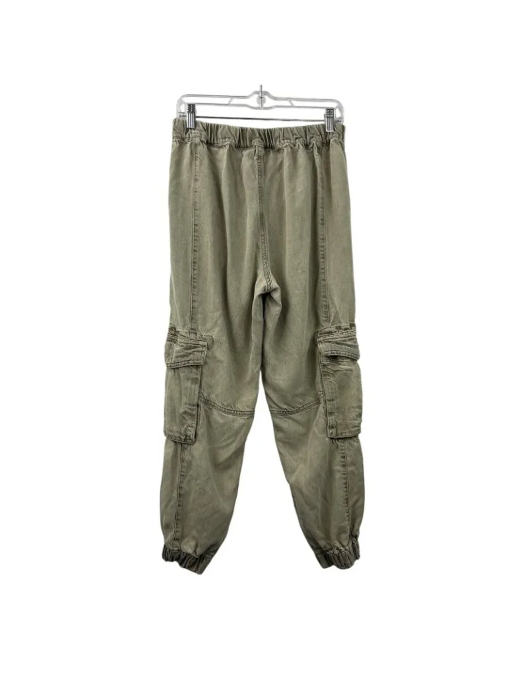 AllSaints "Frieda Denim Trouser" Cargo Jogger Womens 6 Light Olive Green Lyocell - Picture 5 of 16